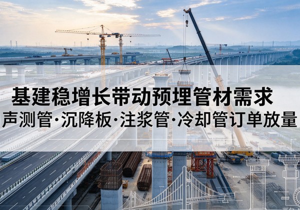 靖安基建稳增长带动预埋监测管材需求，声测管、沉降板、注浆管订单持续放量